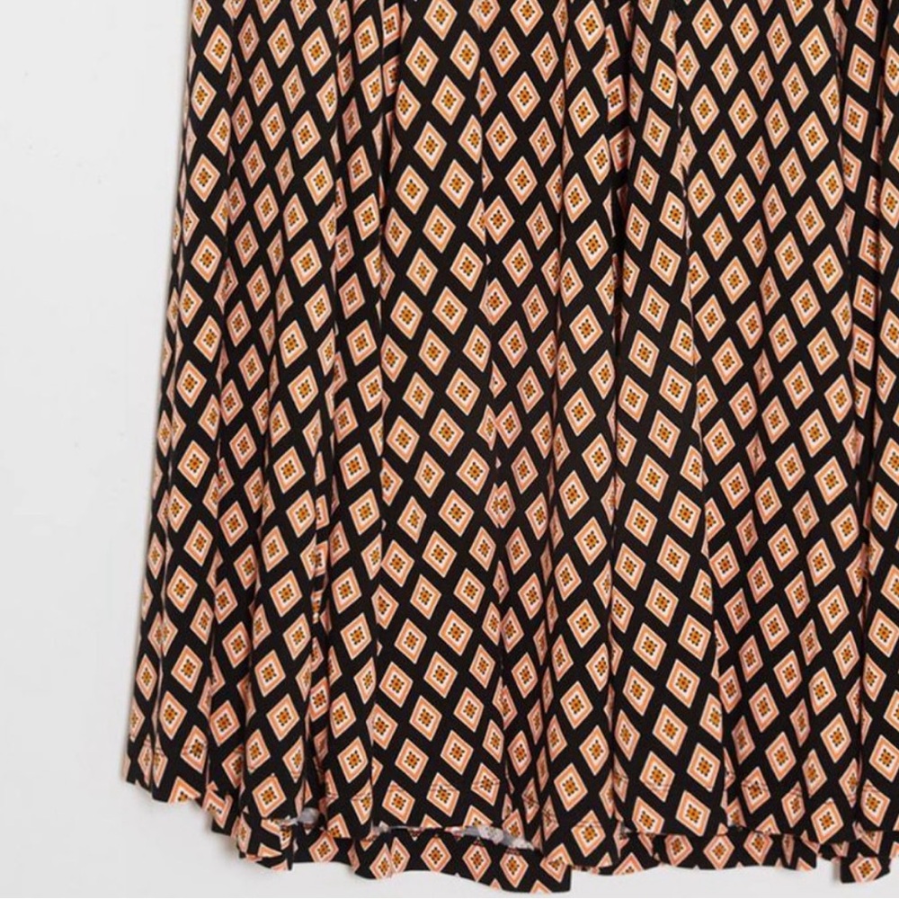 Anthropologie Maxi Skirt Black Motif (Orange/White) Long Flowy Skirt Size XS - Picture 7 of 16